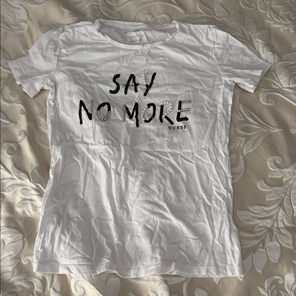 GUESS White 'Say No More' Tee